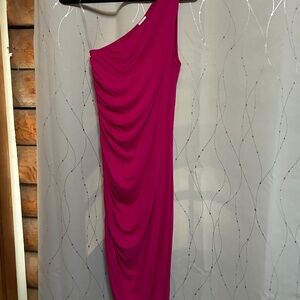 A New Day One Shoulder Pink Dress